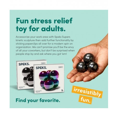 Supers 33mm Magnets Balls Fidget Toys for Adults Set of 3 with Display Plate Great Office Desk Decorations and Stress Relief ...