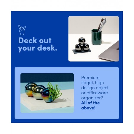 Supers 33mm Magnets Balls Fidget Toys for Adults Set of 3 with Display Plate Great Office Desk Decorations and Stress Relief ...