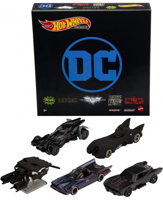 Batman Bundle 5 Fan-Favorite Batmobile Castings 1:64 Scale Toy Vehicles Special Packaging Play or Display for Batman Fans & C...