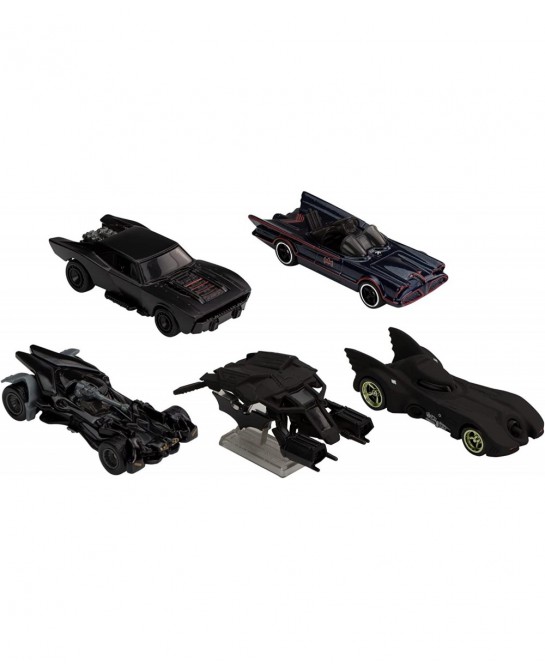 Batman Bundle 5 Fan-Favorite Batmobile Castings 1:64 Scale Toy Vehicles Special Packaging Play or Display for Batman Fans & C...