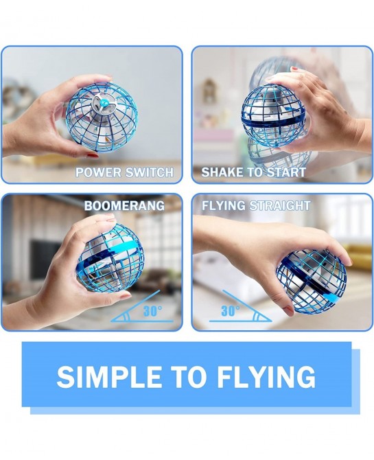 Flying Ball Toys Mini Drone Flying Ball 360 Rotating Magic Controller USB Rechargeable Built-in RGB Lights Magic Flying Toys ...
