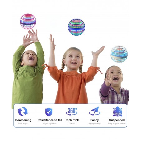 Flying Ball Toys Mini Drone Flying Ball 360 Rotating Magic Controller USB Rechargeable Built-in RGB Lights Magic Flying Toys ...