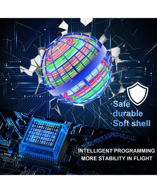 Flying Ball Toys Mini Drone Flying Ball 360 Rotating Magic Controller USB Rechargeable Built-in RGB Lights Magic Flying Toys ...
