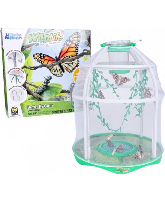 Butterfly Farm Live Habitat - Observe Butterfly Lifecycle in Garden – Includes Voucher to Redeem for Caterpillars $33.72 Educ...