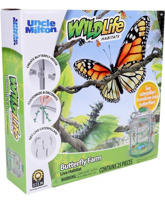 Butterfly Farm Live Habitat - Observe Butterfly Lifecycle in Garden – Includes Voucher to Redeem for Caterpillars $33.72 Educ...
