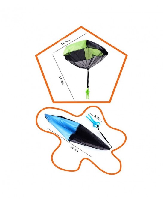 Hand Throw Parachute Children's Parachute 6-Piece Hand Throw Parachute Square Beach Outdoor Sports Toy $15.45 Miniature Novel...