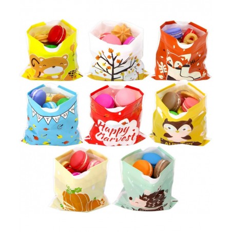 Thanksgiving Plastic Bags Drawstring Goody Bags 72PCS Plastic Thanksgiving Treat Bags for Kids Fall Party Favor Treat Bags $1...