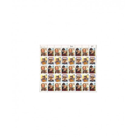 1990 25 Cent Classic Films Sheet of 40 Postage Stamps - Scott 2445-8a $25.73 Collectibles Display & Storage