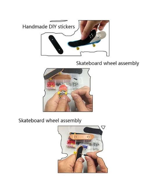 5pcs/Set Skateboard Board Game Toy DIY Kit Party Favors Gifts $20.48 Finger Toys