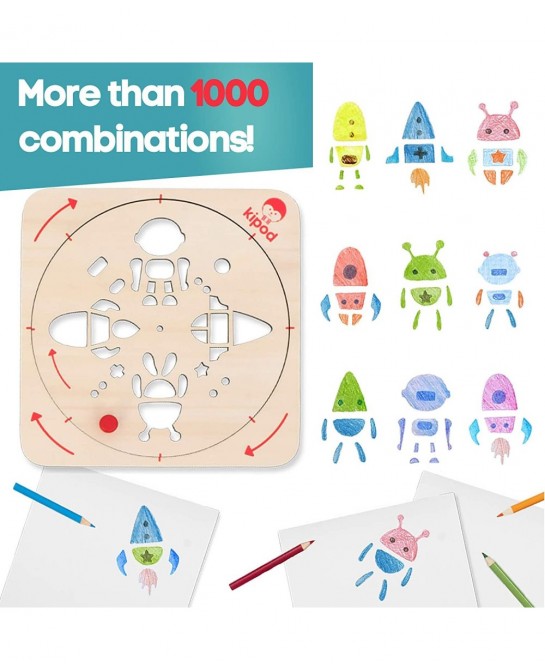 ArtTwist Drawing Stencils Kit for Kids – Airplane & Car Ride Travel Activities for Boys & Girls – Montessori Arts and Crafts ...