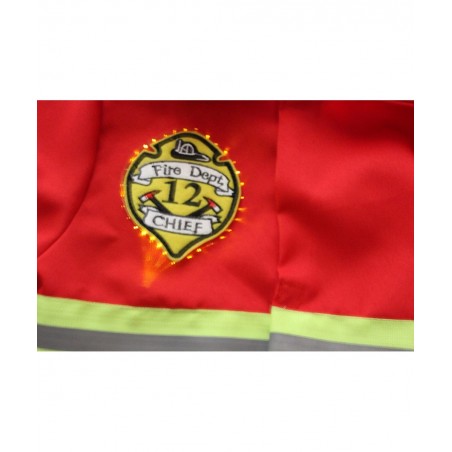 Fire Fighter Costume Light up Patch on Chest Kids W/Hat Fire Man T S M 3-4 4-5 6-8 $52.19 Kids' Costumes