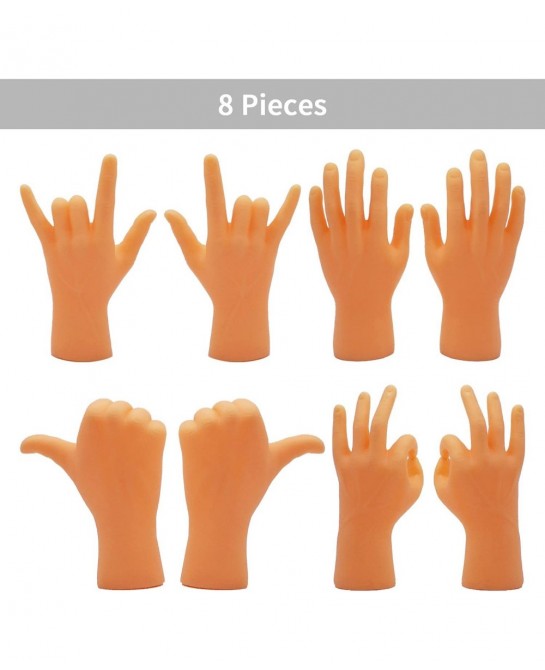 Tiny Hands Miniature Finger Puppets with Left & Right Hand Party Favors Educational TIK Tok Toys 8 Pieces (4 Mixed Style ) $1...