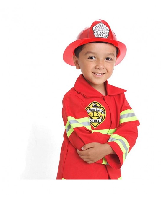 Fire Fighter Costume Light up Patch on Chest Kids W/Hat Fire Man T S M 3-4 4-5 6-8 $52.19 Kids' Costumes