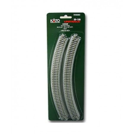 Unitrack 315mm (12 3/8") Radius 45-Degree Curve Track (4-Piece) $19.71 Toy Train Set Tracks