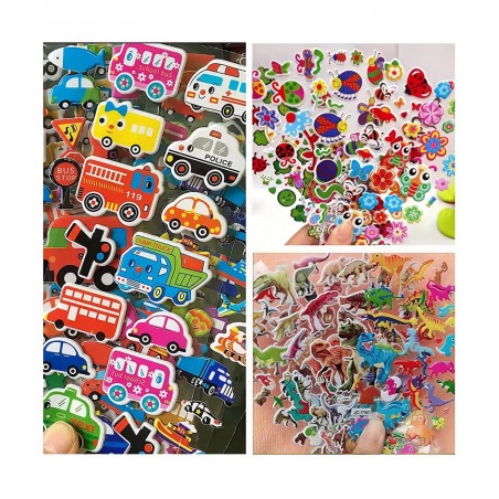 Children’s Stickers 3D Fluffy Stickers 600+ Vivid Puffy Kids Stickers 24 Different Sheets Colored 3D Stickers for Boys Girls ...