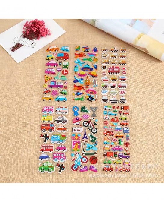 Children’s Stickers 3D Fluffy Stickers 600+ Vivid Puffy Kids Stickers 24 Different Sheets Colored 3D Stickers for Boys Girls ...