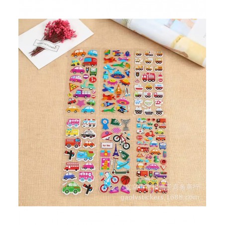 Children’s Stickers 3D Fluffy Stickers 600+ Vivid Puffy Kids Stickers 24 Different Sheets Colored 3D Stickers for Boys Girls ...