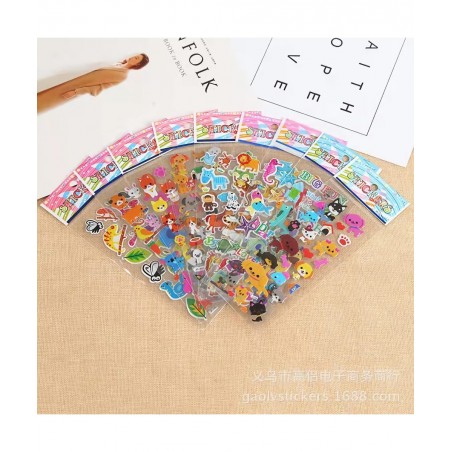 Children’s Stickers 3D Fluffy Stickers 600+ Vivid Puffy Kids Stickers 24 Different Sheets Colored 3D Stickers for Boys Girls ...