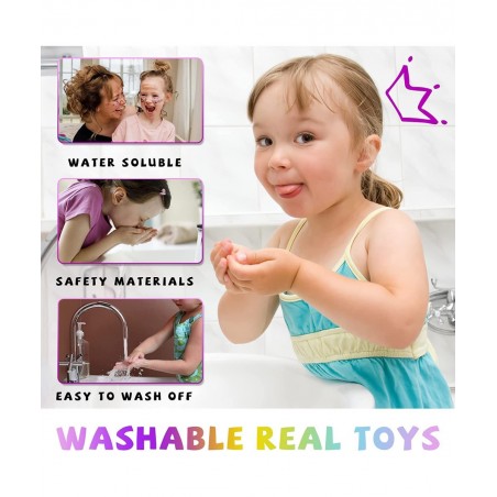 32Pcs Kids Real Washable Makeup Kit Girls Toys with Push Bubble Pop Shoulder Bag for Toddler Kids Girl Children Birthday Toys...