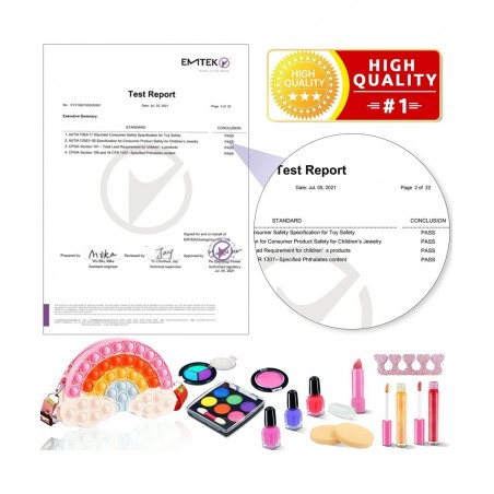 32Pcs Kids Real Washable Makeup Kit Girls Toys with Push Bubble Pop Shoulder Bag for Toddler Kids Girl Children Birthday Toys...