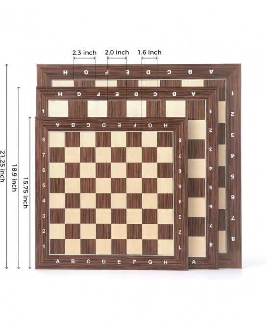 16" Wood Chess Board Tournament Chess Board with 1.6" Squares Ideal Gift for Chess Players $107.78 Board Games
