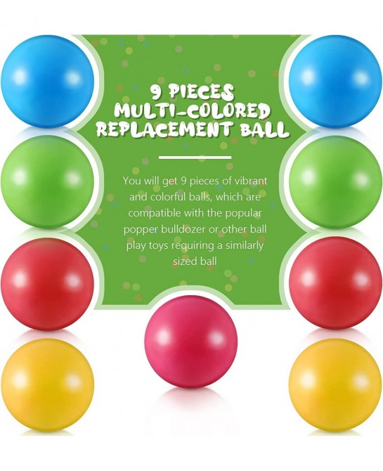 Multi-Colored Replacement Toy Balls Crush Proof Bulldozer Balls Soft Plastic Air-Filled Ocean Balls for Toddlers 1.75 Inch Ba...