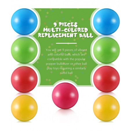 Multi-Colored Replacement Toy Balls Crush Proof Bulldozer Balls Soft Plastic Air-Filled Ocean Balls for Toddlers 1.75 Inch Ba...