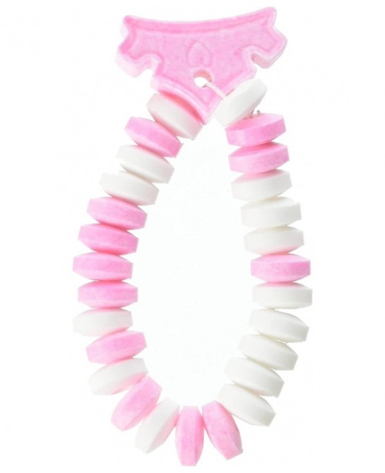 Princess Candy Bracelets with Charm (12 Pieces) Pink and White - Stretchable $25.59 Kids' Dress-Up Accessories