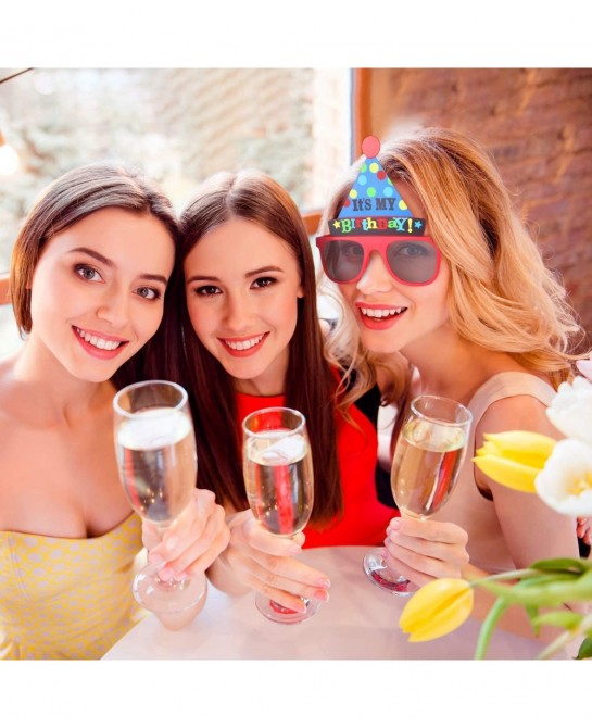 Happy Birthday Glasses It's My Birthday Funny Hat Glasses Birthday Party Sunglasses Novelty Party Hat Glasses Self Photo Prop...