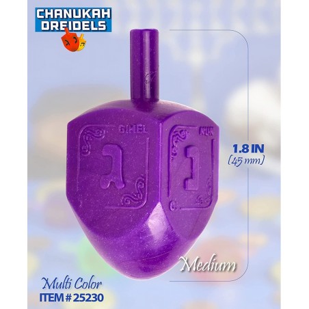30 Medium Dreidels - Assorted Colors - Classic Chanukah Spinning Draidel Game Gift and Prize - Bulk Value Pack - by Izzy n Di...