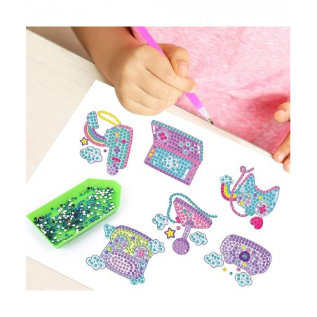 33 Pieces Diamond Painting Kit for Kids Diamond Painting Stickers Gamepad Rainbow Ice Cream DIY Gem Point Drill Stickers Diam...
