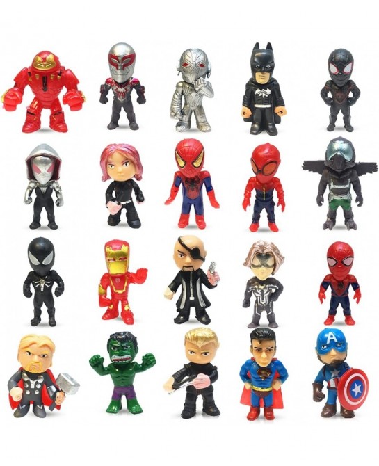 20 Pieces Super Hero Toys Action Figures Sets Mini Superheroes Figures for Boys Toys Small Superhero Figure Birthday Party Fa...