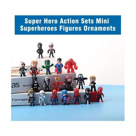 20 Pieces Super Hero Toys Action Figures Sets Mini Superheroes Figures for Boys Toys Small Superhero Figure Birthday Party Fa...