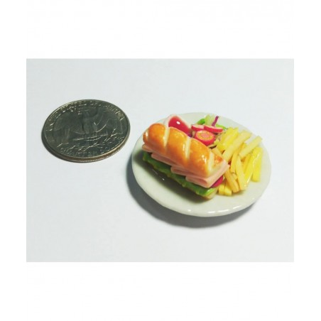 Dollhouse kits Miniature Food (Berger Hotdog) Made of Artificial Clay Realistic it Very Cute. $16.29 Dollhouse Accessories