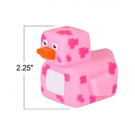 2.25 Inch Pixelated Rubber Duckies Pack of 12 Cute Duck Bath Tub Pool Toys in Assorted Colors Fun Decorations Carnival Suppli...