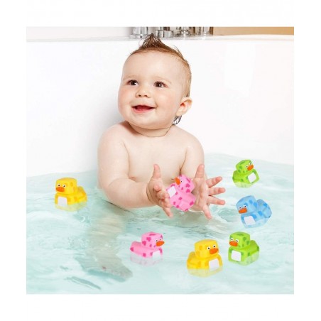 2.25 Inch Pixelated Rubber Duckies Pack of 12 Cute Duck Bath Tub Pool Toys in Assorted Colors Fun Decorations Carnival Suppli...