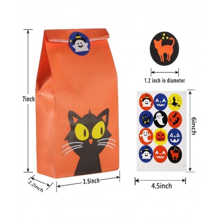 36 PCS Halloween Candy Treat Bags Trick or Treat Bags Paper Cookie Gift Bags 9 Design Party Favor Candy Bags with 3 Sheets Ha...