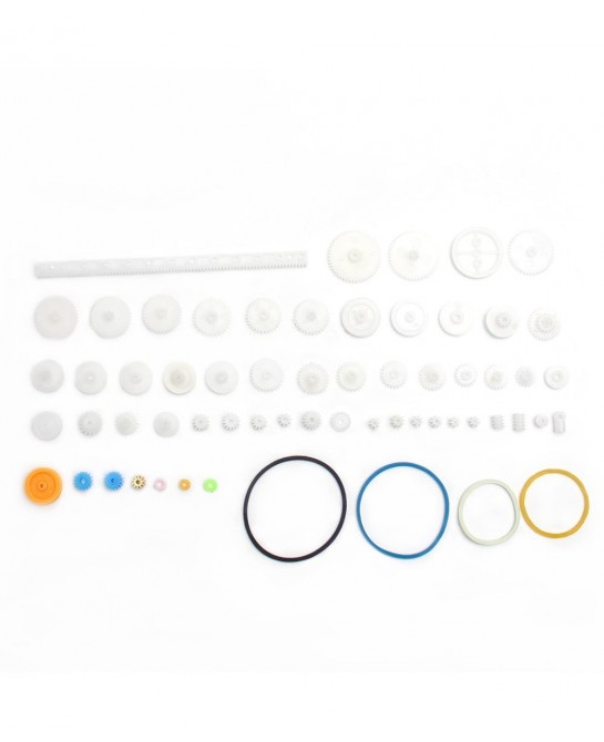 60Pcs Plastic Gear Kit DC Motor Gears Kit DIY Gear Assortment Accessories Set for Motor Robot Various Gear Axle Belt Bushings...