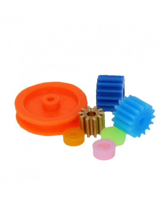 60Pcs Plastic Gear Kit DC Motor Gears Kit DIY Gear Assortment Accessories Set for Motor Robot Various Gear Axle Belt Bushings...