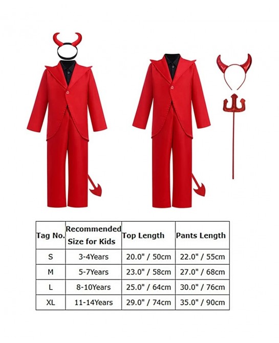 Kids Girls Boys Devil Costume Party Halloween Dress Up Clothes $46.88 Kids' Costumes