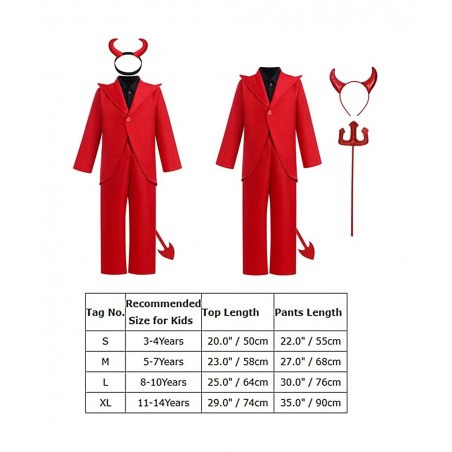 Kids Girls Boys Devil Costume Party Halloween Dress Up Clothes $46.88 Kids' Costumes