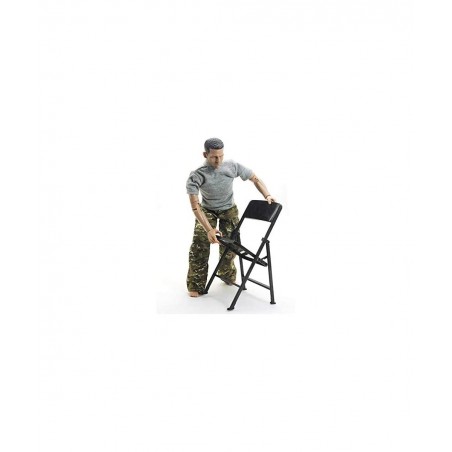 1/6 Scale Black Foldable Chair for 12" Action Figure Accessories Dollhouse Decoration Miniature Furniture $15.51 Dollhouse Ac...