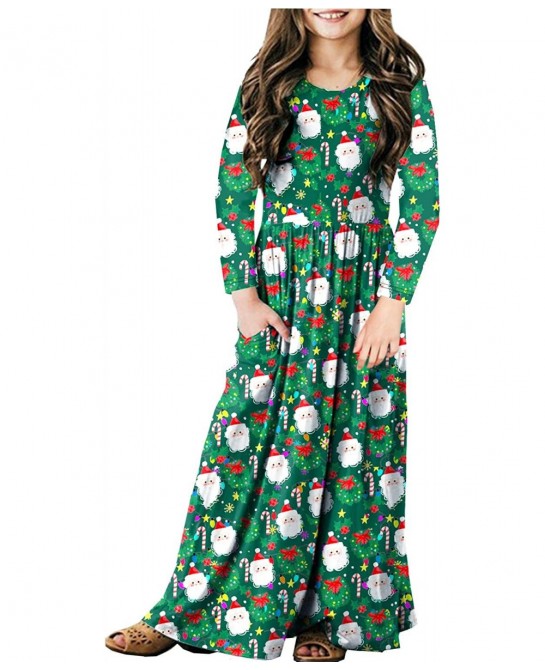 Girls Floor Length Maxi Dress with Pockets 5-14 Years $32.66 Kids' Costumes