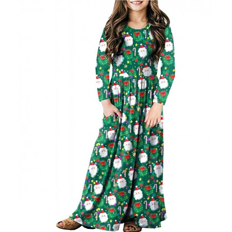 Girls Floor Length Maxi Dress with Pockets 5-14 Years $32.66 Kids' Costumes