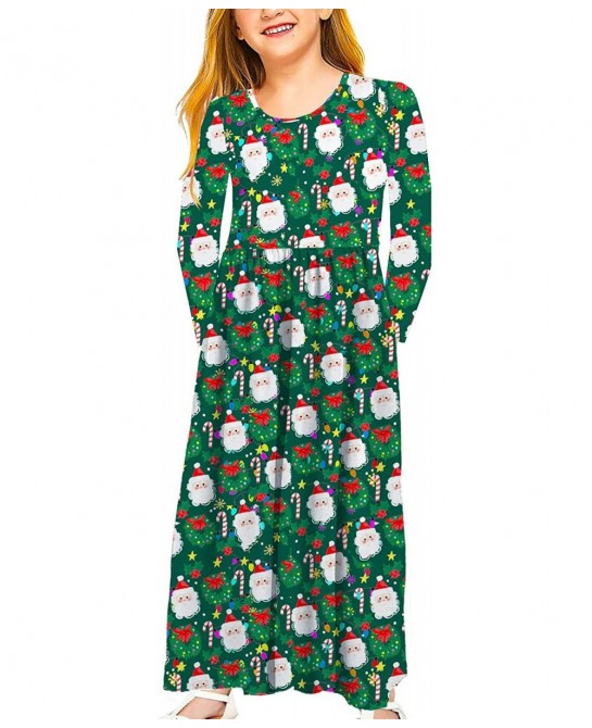 Girls Floor Length Maxi Dress with Pockets 5-14 Years $32.66 Kids' Costumes