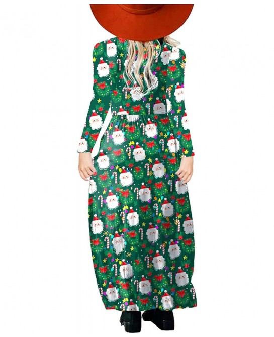 Girls Floor Length Maxi Dress with Pockets 5-14 Years $32.66 Kids' Costumes
