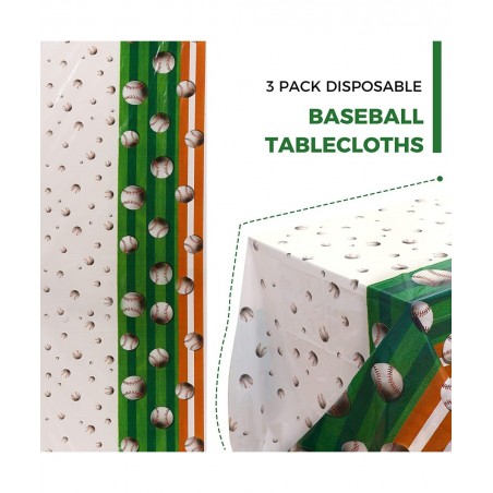 7 PCS Baseball Party Decorations Includes 1 PCS Baseball Tablecloth 6 PCS Baseball Balloons Plastic Disposable Baseball Table...