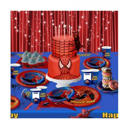 Spiderman Party Supplies for Kids Birthday Disposable Tableware for 16 Guests Include 7” Plates 9” Plates 9 oz Cups Table Cov...