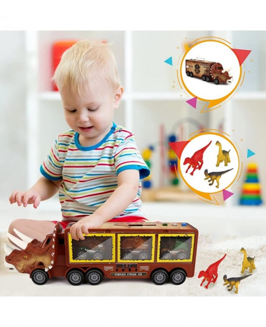 Dinosaur Toy for Kid Age 3+ Educational Realistic Dinosaur Play Set for Boy to Create Dino World Dinosaur Playset with Carrie...