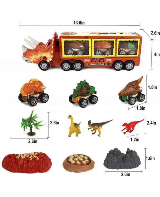 Dinosaur Toy for Kid Age 3+ Educational Realistic Dinosaur Play Set for Boy to Create Dino World Dinosaur Playset with Carrie...